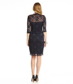 Petite V-Neck Scallop Lace Dress -Lunaria Store navy 3 zoom da1258e6 5155 4960 9d61 2db0e4bdba55